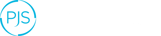 blue pjs logo with white font for private jet services